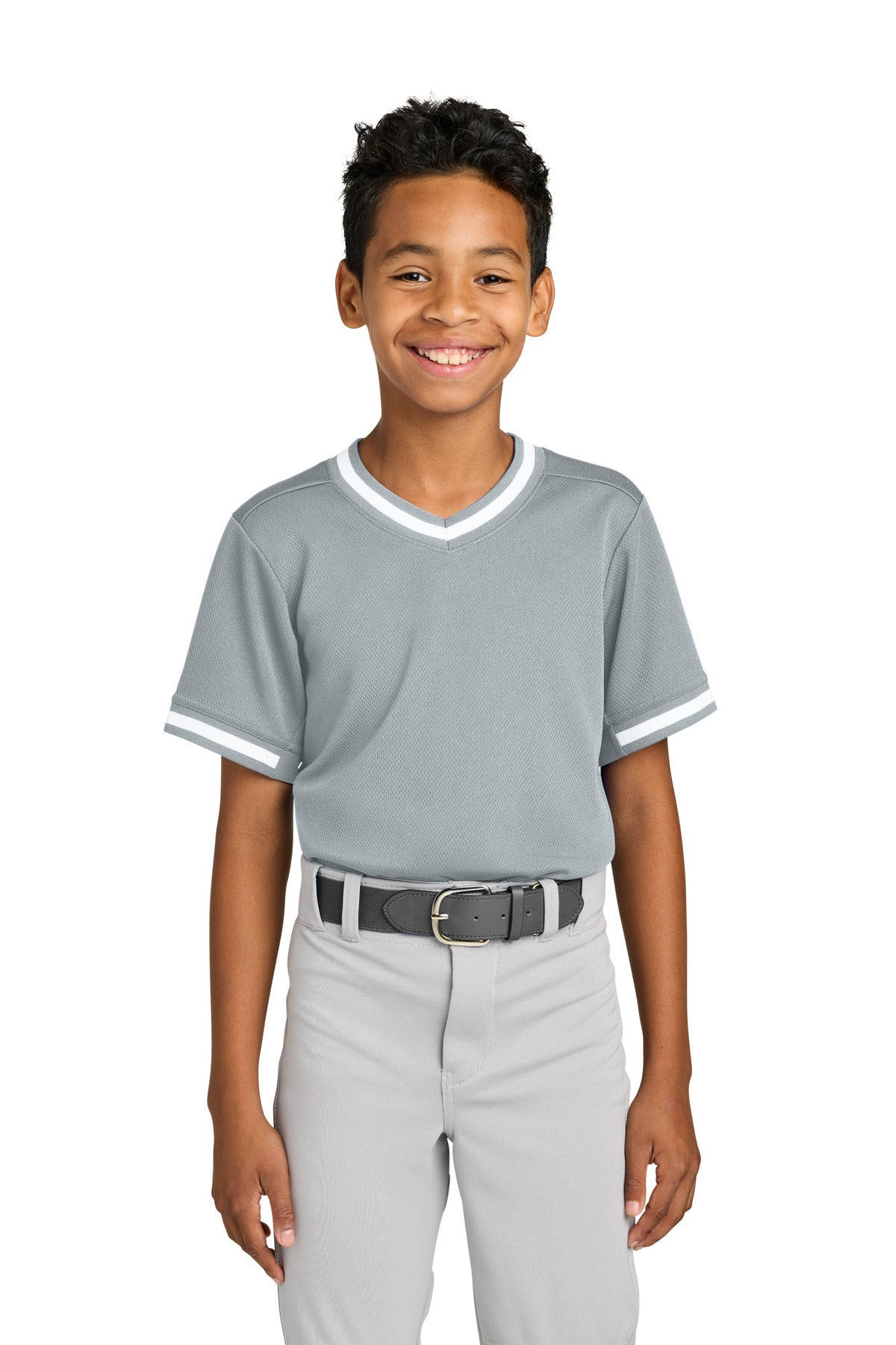 Sport-Tek Youth Tough Mesh V-Neck Baseball Jersey YST221 - EMBROIDERED
